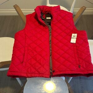 Hawke & Co Vibrant Red Quilted Vest